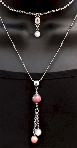 Inner Beauty Healing Crystal Reiki Gemstone Double Choker Necklace - Spiritual Diva Jewelry