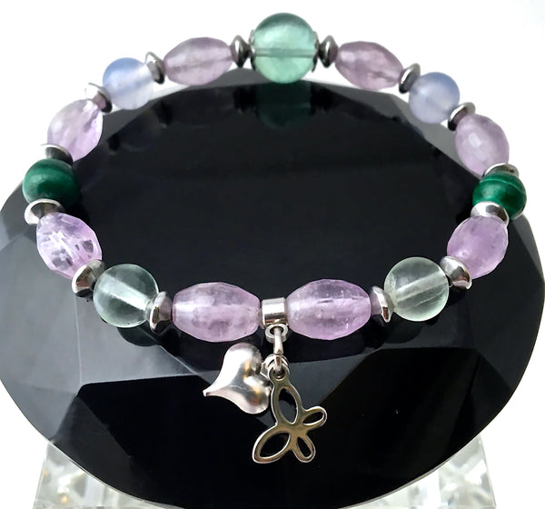 Stress Anxiety Relief Energy Healing Crystal Reiki Gemstone Bracelet - Spiritual Diva Jewelry
