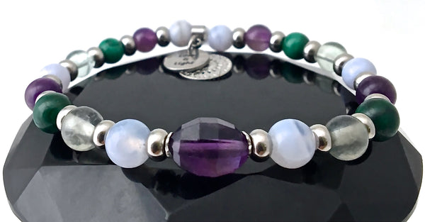 Stress Anxiety Relief Energy Healing Crystal Reiki Gemstone Bracelet - Spiritual Diva Jewelry