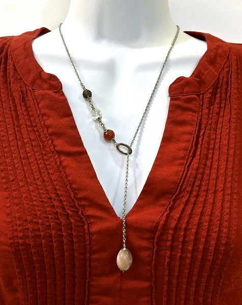 Positive Energy Healing Crystal Reiki Lariat Gemstone Y Joy Necklace - Spiritual Diva Jewelry