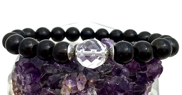 Shungite Clear Quartz Energy Healing Crystal Reiki Gemstone Bracelet - Spiritual Diva Jewelry
