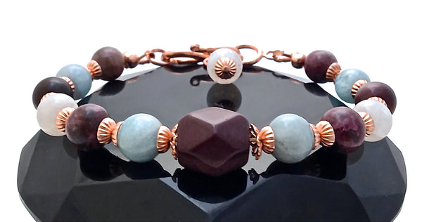 INNER BEAUTY Healing Crystal Reiki Copper Gemstone Bracelet Moonstone - Spiritual Diva Jewelry