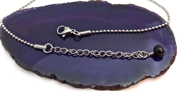 Black Tourmaline Energy Healing Crystal Reiki Tassel Gemstone Necklace - Spiritual Diva Jewelry