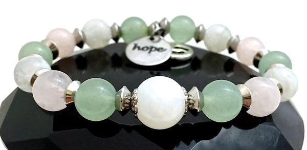 FERTILITY PREGNANCY Healing Crystal Reiki Hope Charm Gemstone Bracelet - Spiritual Diva Jewelry