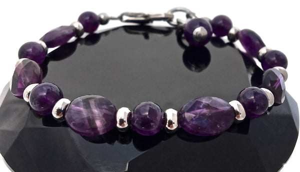 Amethyst Energy Healing Crystal Gemstone Adjustable Reiki Bracelet - Spiritual Diva Jewelry