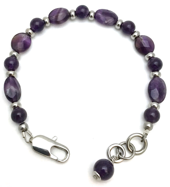 Amethyst Energy Healing Crystal Gemstone Adjustable Reiki Bracelet - Spiritual Diva Jewelry