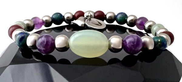 STRENGTH Grief depression Healing Crystal Reiki Angel Stretch Bracelet - Spiritual Diva Jewelry