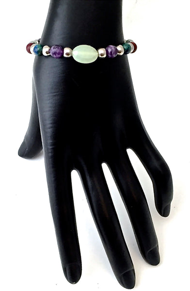STRENGTH Grief depression Healing Crystal Reiki Angel Stretch Bracelet - Spiritual Diva Jewelry
