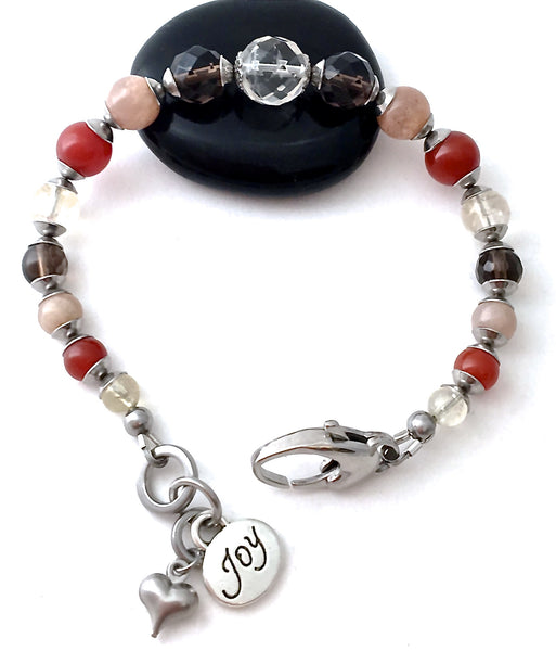 PURE JOY Positive Energy Healing Crystal Reiki Gemstone Clasp Bracelet - Spiritual Diva Jewelry