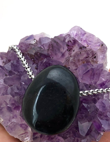 Black Tourmaline Energy Healing Crystal Reiki Gemstone Choker Necklace - Spiritual Diva Jewelry