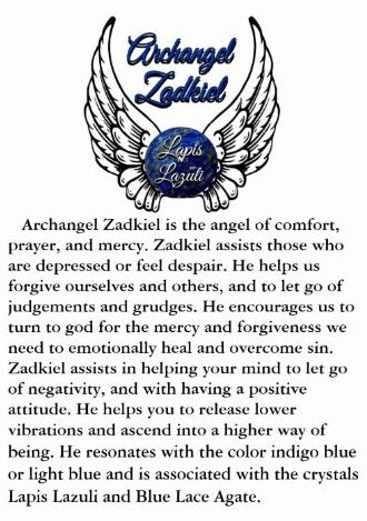 Archangel Zadkiel Lapis Healing Crystal Stainless Steel Charm Bracelet - Spiritual Diva Jewelry