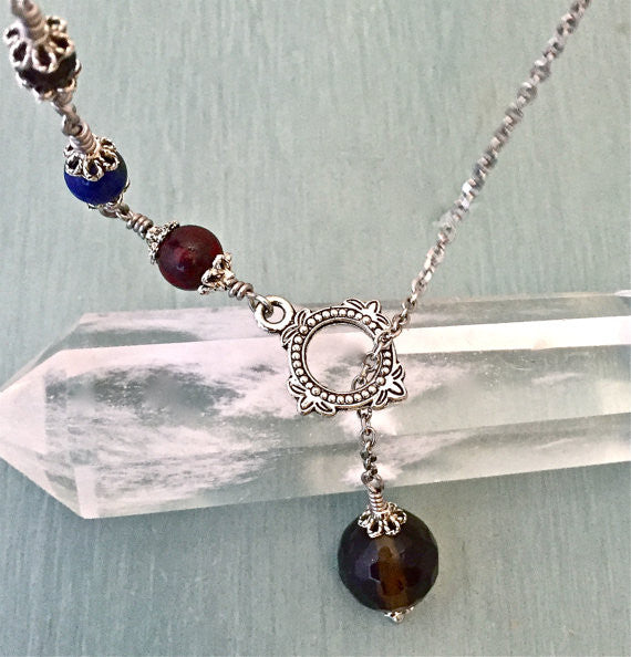 Cancer Immune System Recovery Healing Crystal Reiki Lariat Necklace - Spiritual Diva Jewelry