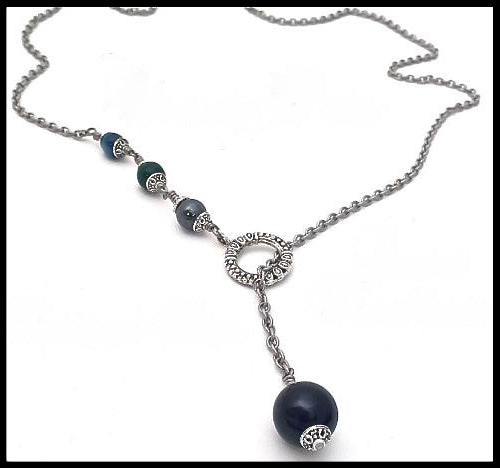 Chronic Pain Relief Healing Crystal Reiki Gemstone Lariat Necklace - Spiritual Diva Jewelry