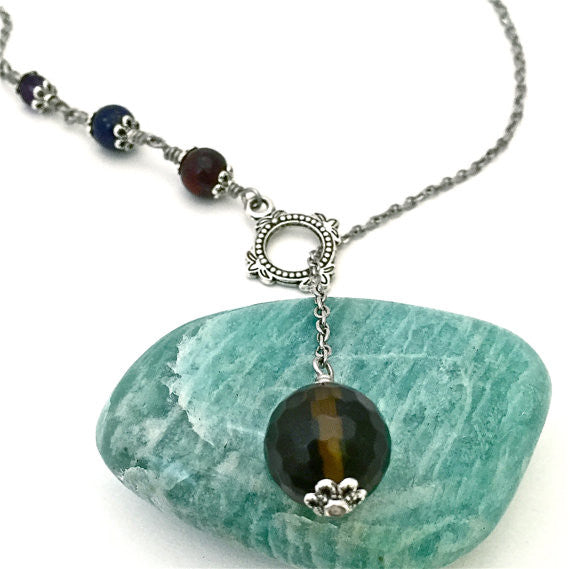 Cancer Immune System Recovery Healing Crystal Reiki Lariat Necklace - Spiritual Diva Jewelry