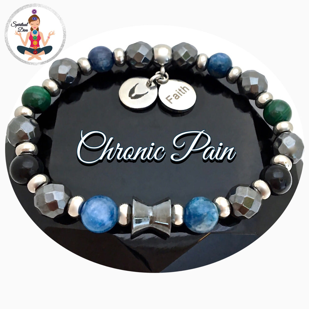 Chronic Pain Relief Healing Crystal Reiki Angel Gemstone Charm Bracelet - Spiritual Diva Jewelry
