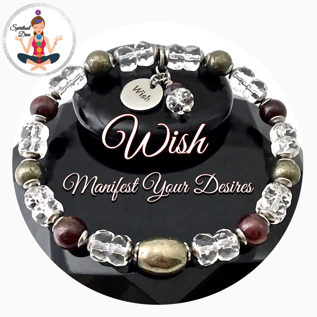 WISH Manifestation Energy Healing Crystal Reiki Gemstone Bracelet - Spiritual Diva Jewelry