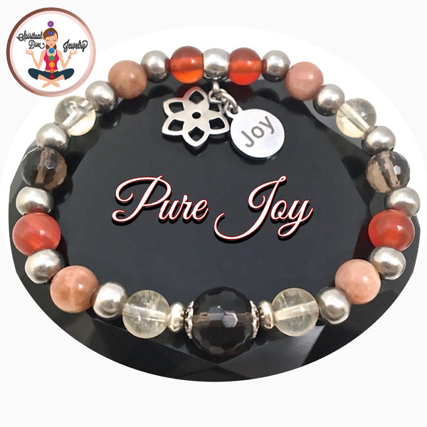Positive Energy Healing Crystal Reiki Gemstone Joy Charm Bracelet - Spiritual Diva Jewelry