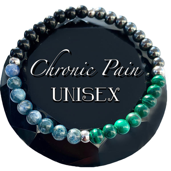 chronic pain energy crystal mens unisex reki bracelt - spiritual diva 