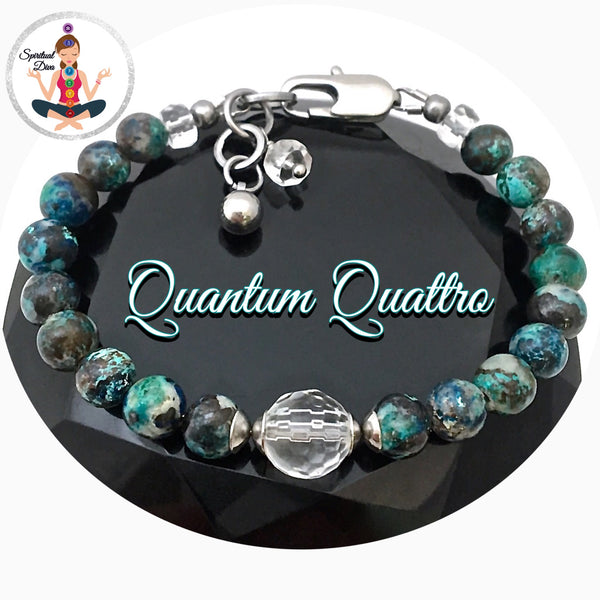 Quantum Quattro Clear Quartz Healing Crystal Reiki Gemstone Bracelet - Spiritual Diva Jewelry