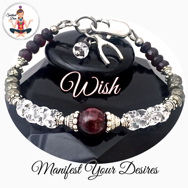WISH Manifestation Healing Crystal Reiki Adjustable Gemstone Bracelet - Spiritual Diva Jewelry
