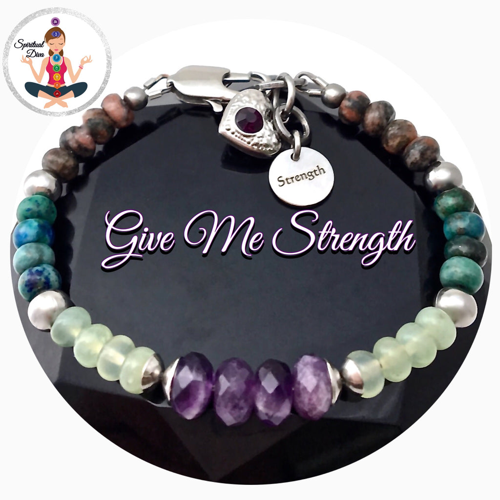 STRENGTH Grief Depression Healing Crystal Reiki Gemstone Bracelet - Spiritual Diva Jewelry