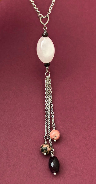 Soulmate Energy Healing Crystal Reiki Gemstone Tassel Love Necklace - Spiritual Diva Jewelry