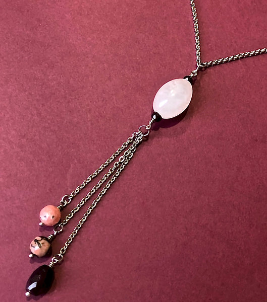 Soulmate Energy Healing Crystal Reiki Gemstone Tassel Love Necklace - Spiritual Diva Jewelry