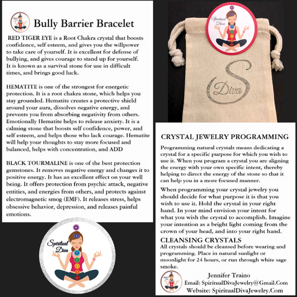 Kids Bully Barrier Healing Crystal Reiki Protection Gemstone Bracelet - Spiritual Diva Jewelry