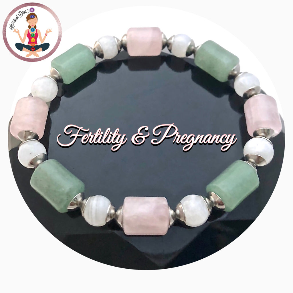 FERTILITY PREGNANCY Healing Crystal Reiki Moonstone IVF Bracelet - Spiritual Diva Jewelry