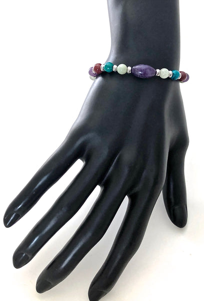STRENGTH Grief depression Healing Crystal Reiki Angel Stretch Bracelet - Spiritual Diva Jewelry