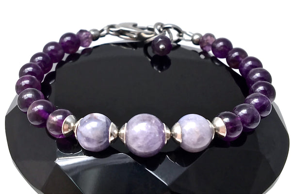 Amethyst Tanzanite Healing Crystal Gemstone Adjustable Reiki Bracelet - Spiritual Diva Jewelry