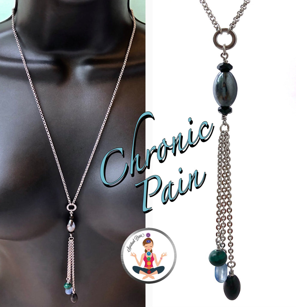 Chronic Pain Relief Healing Crystal Reiki Gemstone Tassel Necklace - Spiritual Diva Jewelry