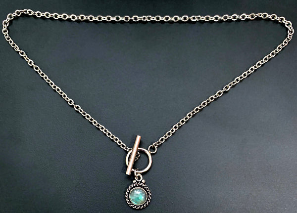 Labradorite Energy Healing Crystal Reiki Toggle Gemstone Necklace - Spiritual Diva Jewelry 