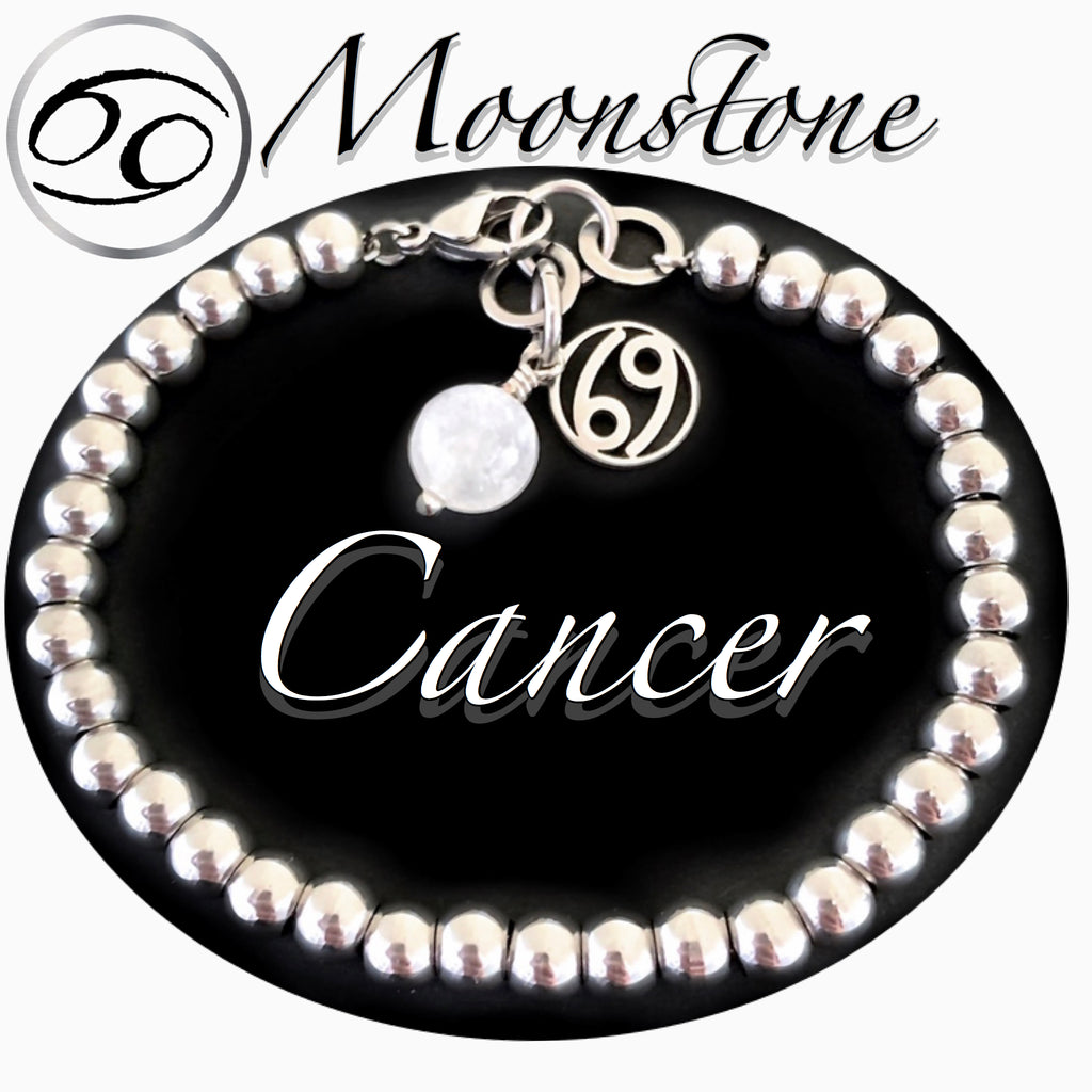 Cancer Healing Crystal Astrology Zodiac Reiki Moonstone Bracelet - Spiritual Diva Jewelry