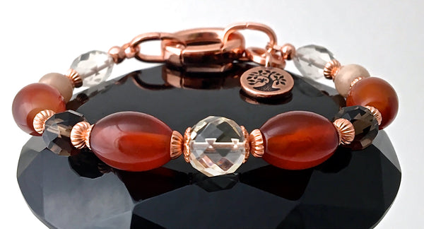 Pure Joy Positive Energy Healing Crystal Copper Reiki Charm Bracelet - Spiritual Diva Jewelry