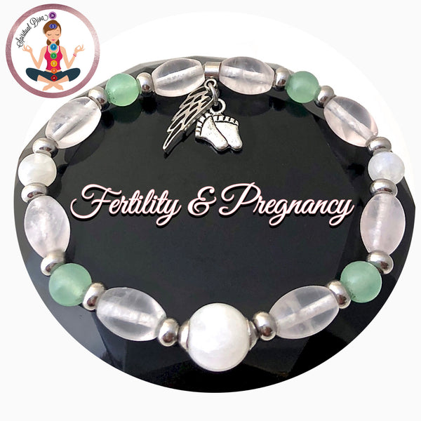 FERTILITY PREGNANCY Healing Crystal Reiki Gemstone IVF Bracelet SALE - Spiritual Diva Jewelry