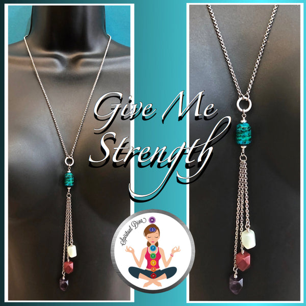 Strength Grief Depression Healing Crystal Reiki Gemstone Necklace - Spiritual Diva Jewelry