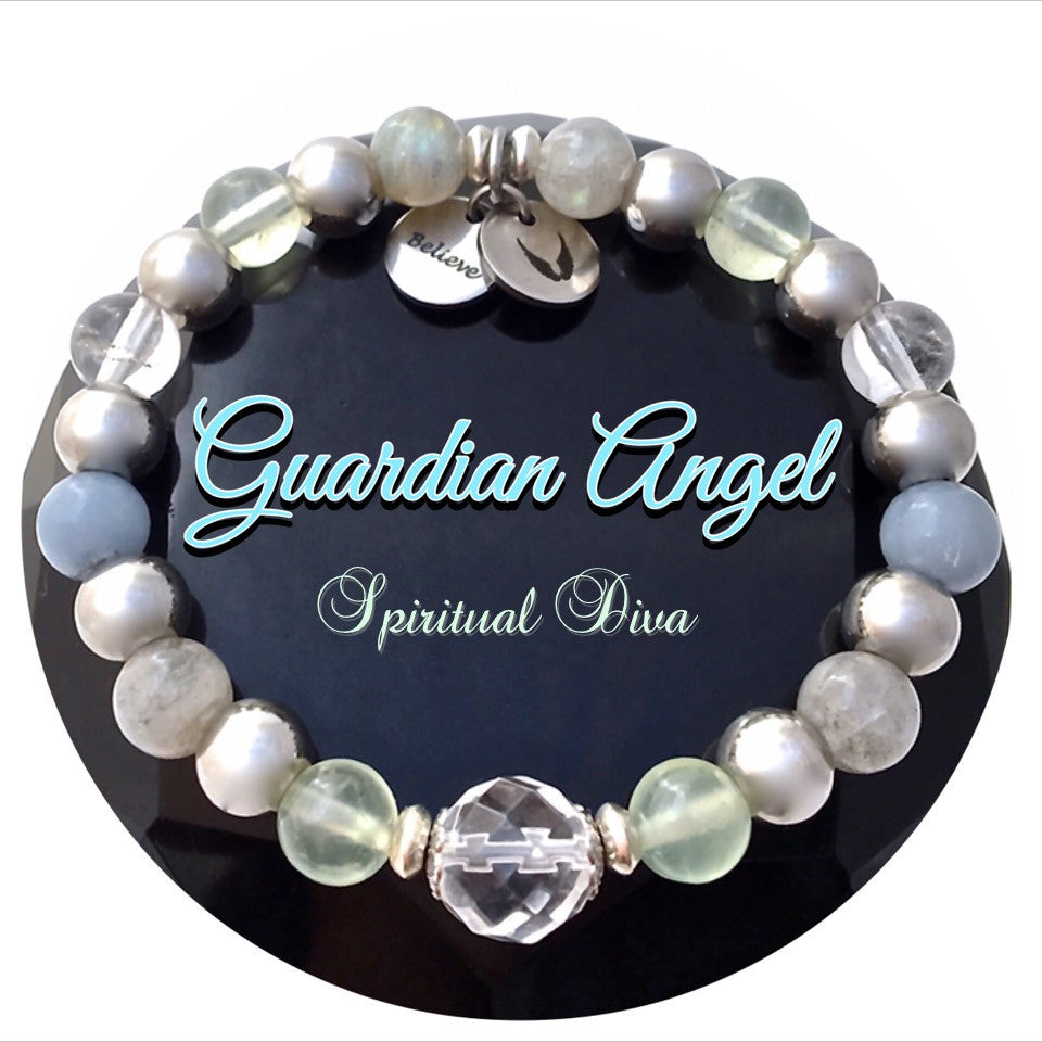 Guardian Angel Reiki Energy Healing Crystal Gemstone Charm Bracelet - Spiritual Diva Jewelry