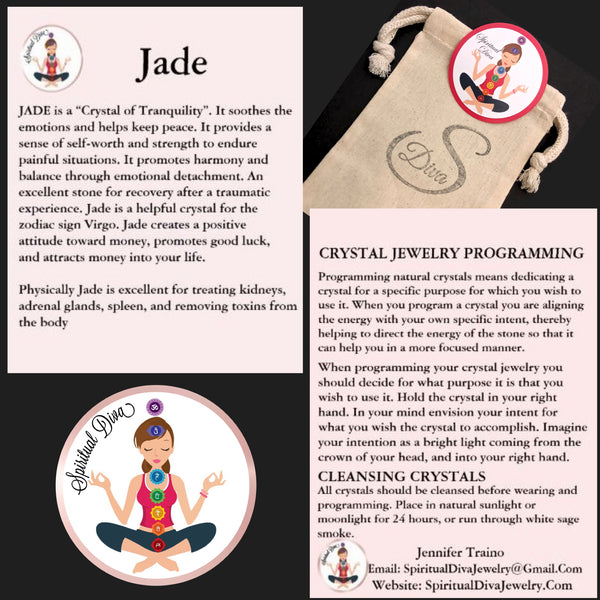 Virgo Healing Crystal Astrology Zodiac Reiki Jade Charm Bracelet - Spiritual Diva Jewelry