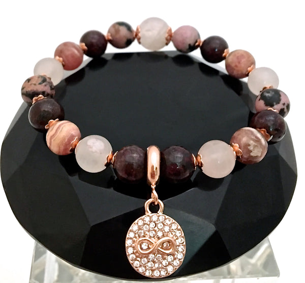 Soulmate Love Healing Crystal Rose Gold Reiki Gemstone Bracelet SALE - Spiritual Diva Jewelry