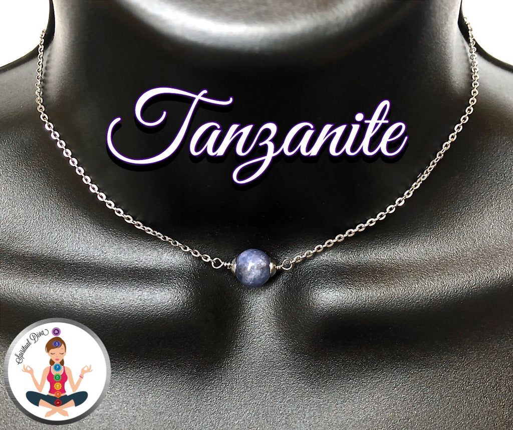 Tanzanite Healing Crystal Gemstone Adjustable Reiki Choker Necklace - Spiritual Diva Jewelry