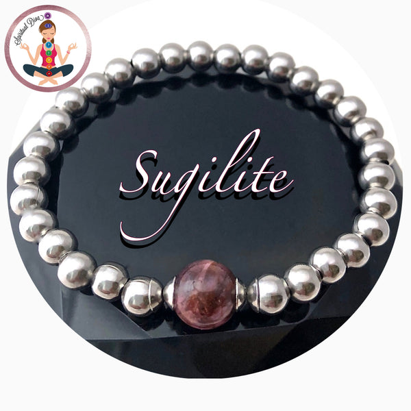 Genuine Sugilite Energy Healing Crystal Reiki Gemstone Bracelet - Spiritual Diva Jewelry