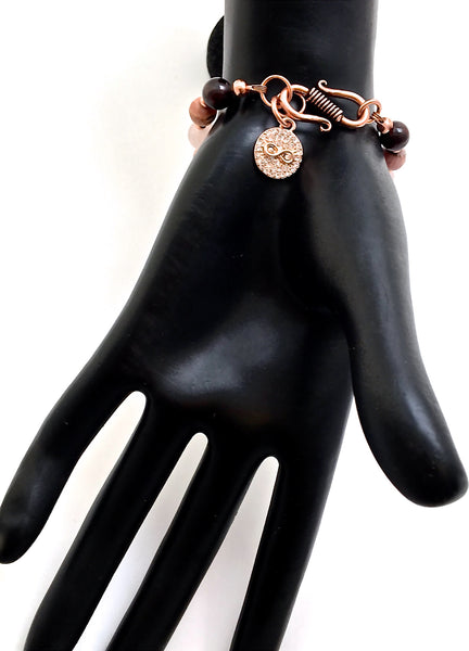 Soulmate Attract Love Healing Crystal Rose Gold Copper Reiki Bracelet - Spiritual Diva Jewelry