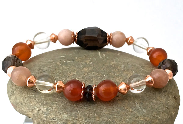 PURE JOY POSITIVE ENERGY Healing Crystal Copper Reiki Stretch Bracelet - Spiritual Diva Jewelry