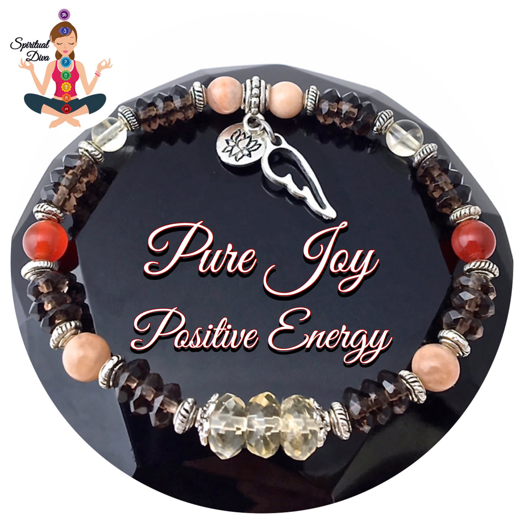 Positive Energy Healing Crystal Reiki Angel Gemstone Stretch Bracelet - Spiritual Diva Jewelry