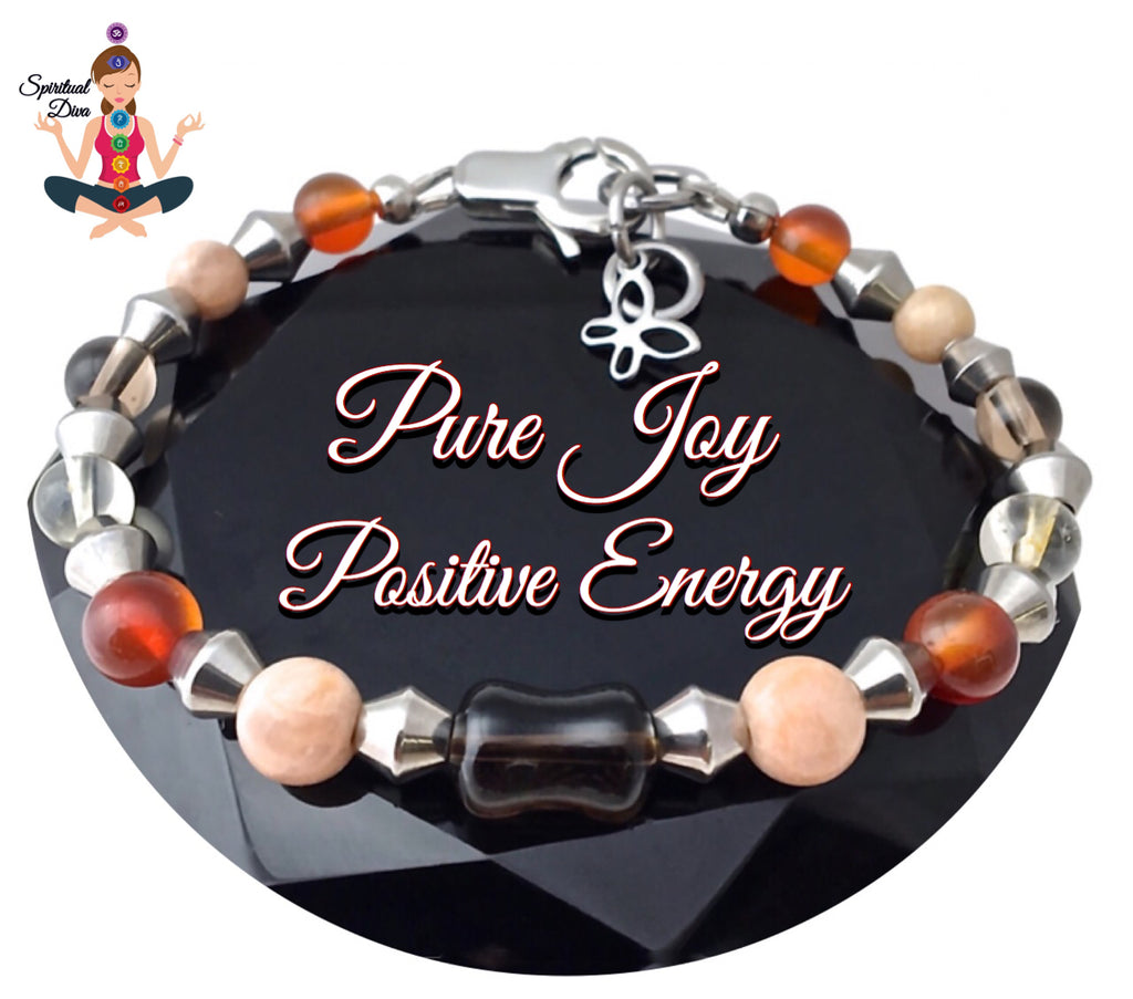 Pure Joy Positive Energy Healing Crystal Reiki Gemstone Bracelet - Spiritual Diva Jewelry