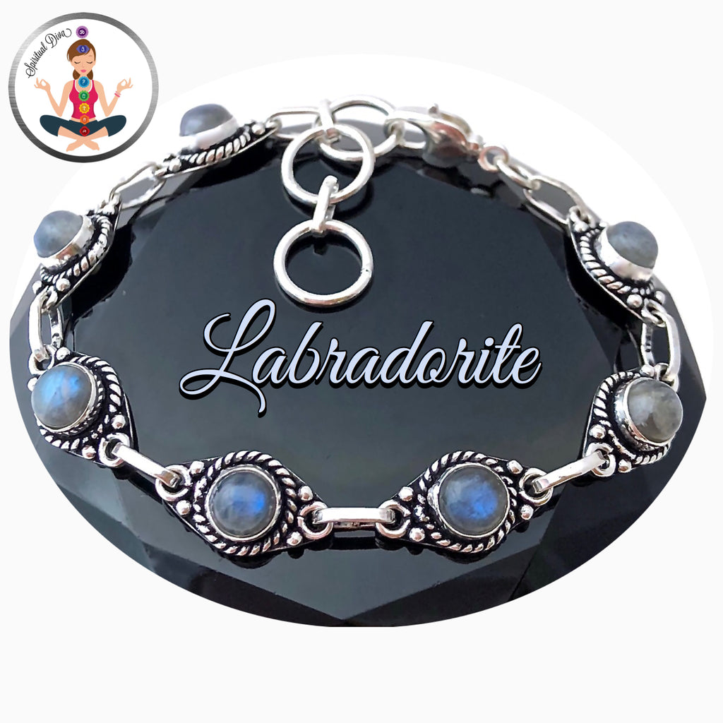 Labradorite Energy Healing Crystal Reiki Adjustable Gemstone Bracelet - Spiritual Diva Jewelry