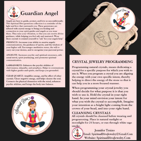 Guardian Angel Energy Healing Crystal Reiki Gemstone Tassel Necklace - Spiritual Diva Jewelry