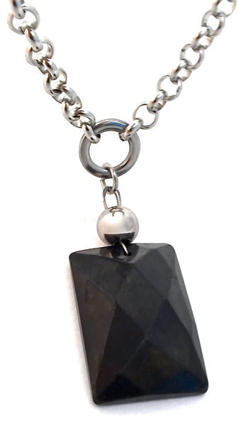 Shungite Energy Healing Crystal Reiki Gemstone Choker Necklace Pendant - Spiritual Diva Jewelry