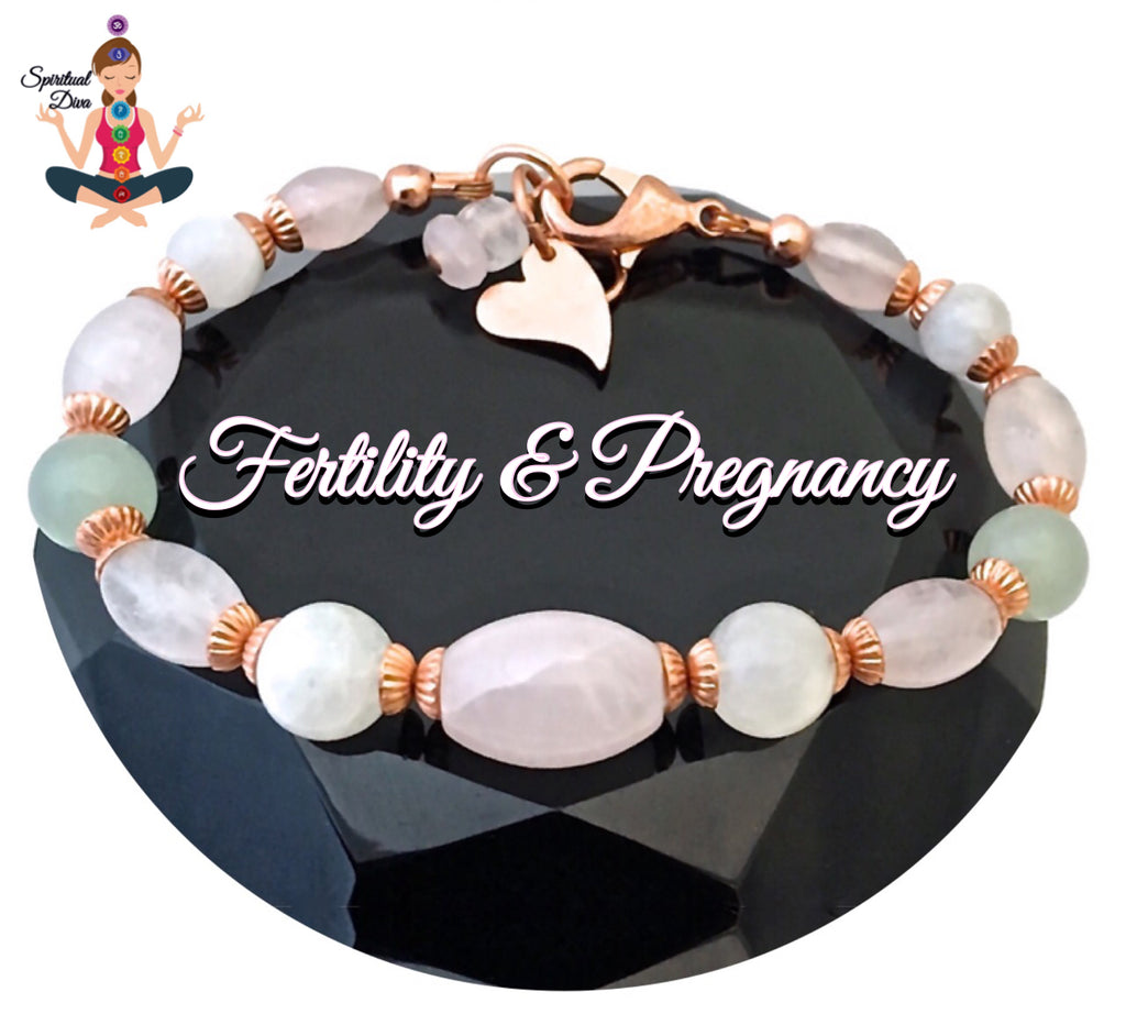 FERTILITY & PREGNANCY Healing Crystal Reiki Gemstone Copper Bracelet - Spiritual Diva Jewelry